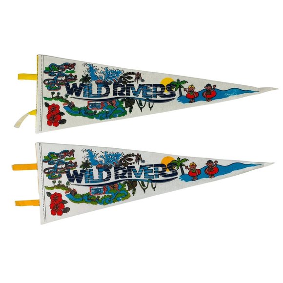 Vintage Wild Rivers Pennant Defunct Water Park Irvine CA Sold Separately 1 left! - Picture 1 of 7